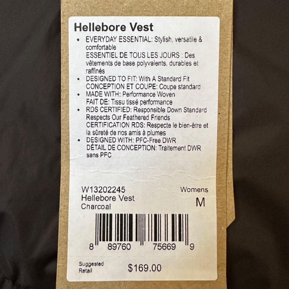 prAna NWT Hellebore Down Vest Charcoal Medium W1320224 - Picture 6 of 16